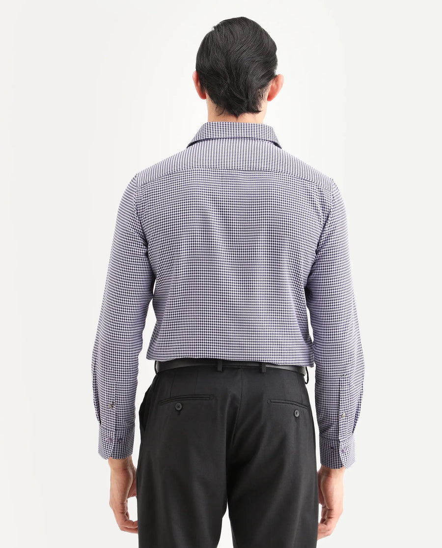 Rare Rabbit Men's Ghesto Purple Cotton Fabric Full Sleeve Spread Collar Regular Fit Checked Shirt