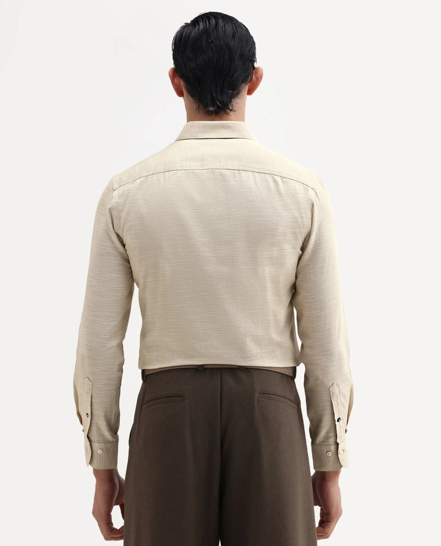 Rare Rabbit Men's Filo Light Grey Cotton Full Sleeve Spread Collar Regular Fit Plain Shirt