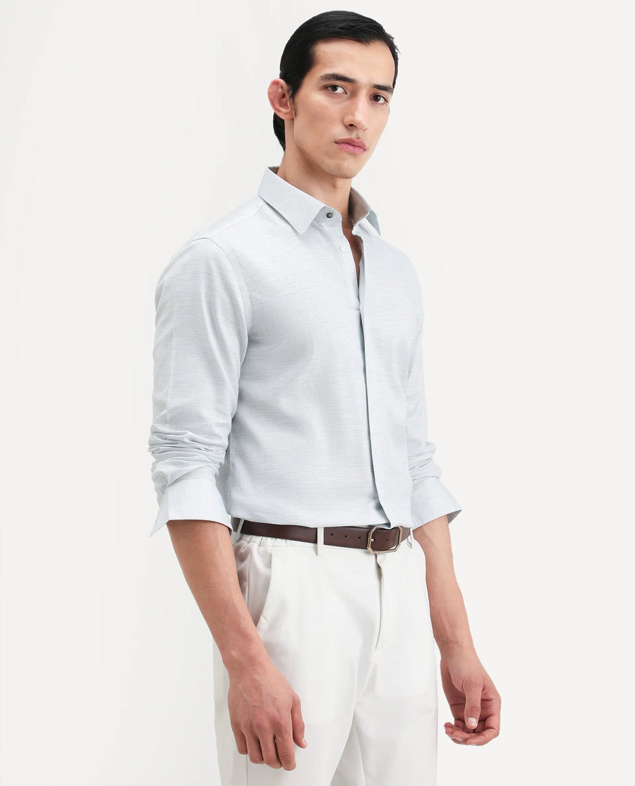 Rare Rabbit Men's Reef Light Green Cotton Fabric Full Sleeve Spread Collar Button Regular Plain Shirt