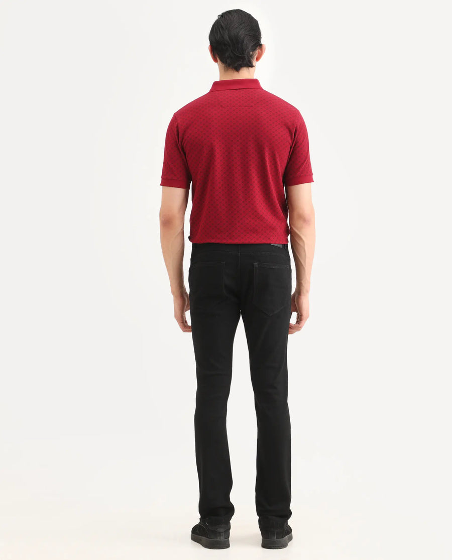 Rare Rabbit Men's Fiz Bh Black Cotton Blend Fabric Hawk Slim Plain Jeans