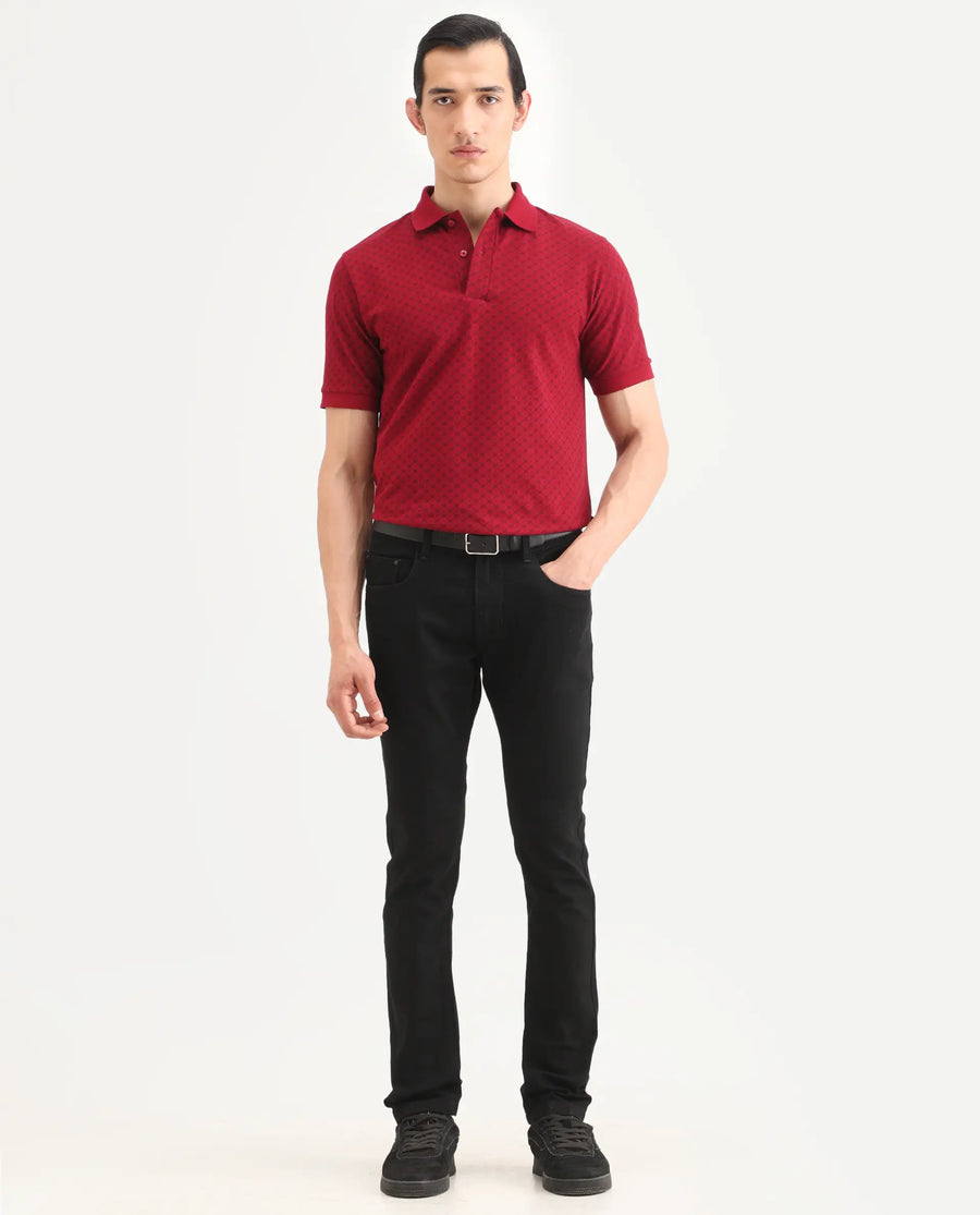 Rare Rabbit Men's Fiz Bh Black Cotton Blend Fabric Hawk Slim Plain Jeans