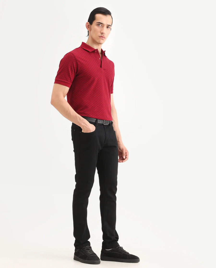 Rare Rabbit Men's Fiz Bh Black Cotton Blend Fabric Hawk Slim Plain Jeans