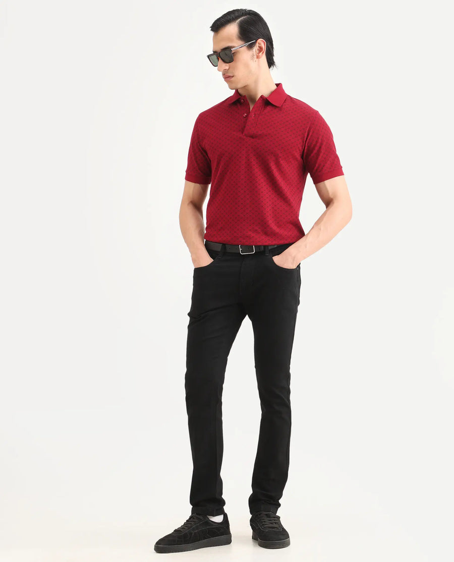 Rare Rabbit Men's Fiz Bh Black Cotton Blend Fabric Hawk Slim Plain Jeans