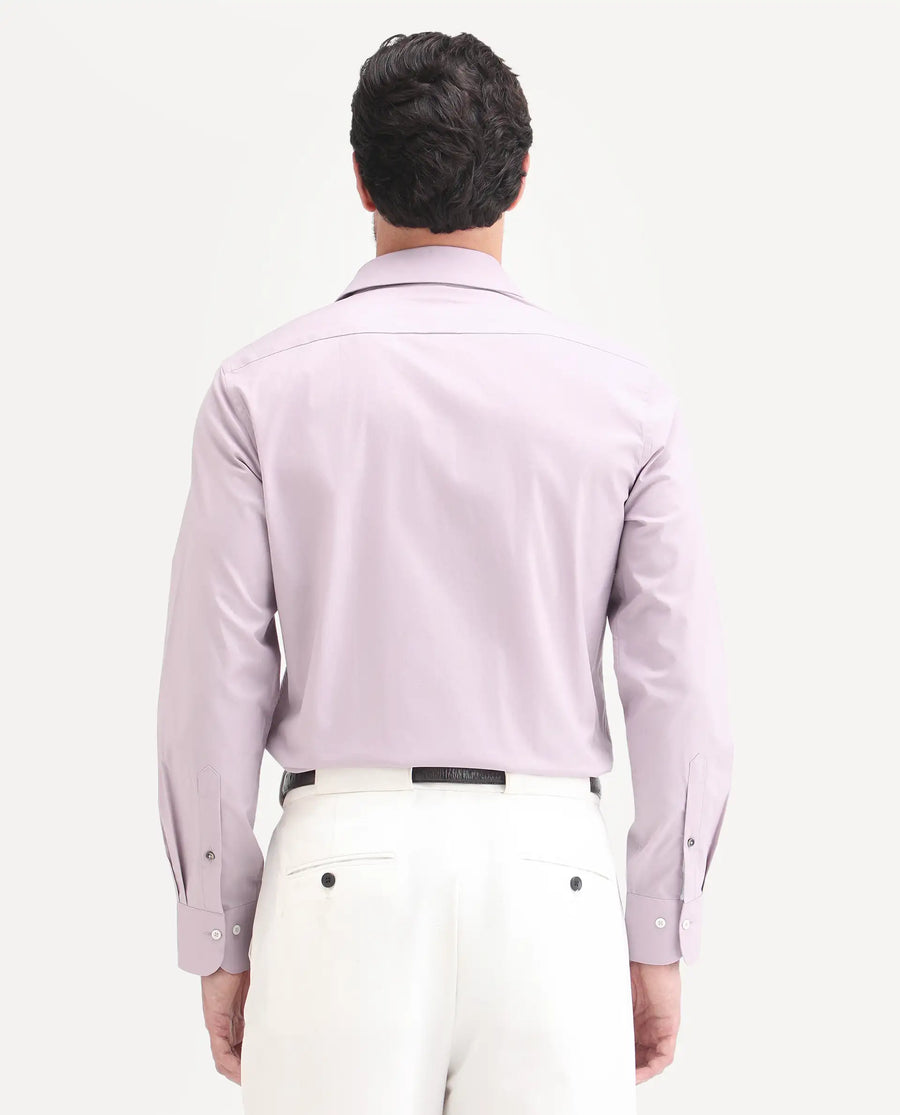 Rare Rabbit Men's Neutron-Ss26 Light Pink Cotton Blend Full Sleeve Spread Collar Regular Fit Plain Shirt