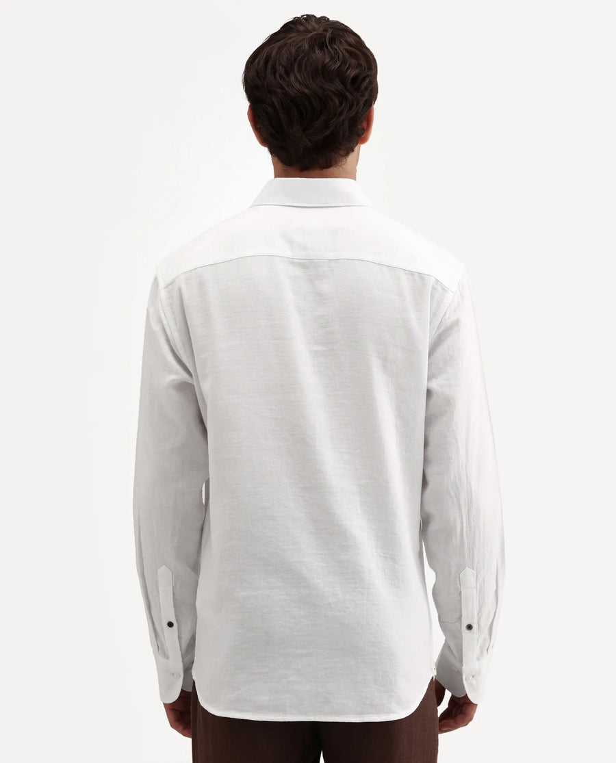 Rare Rabbit Men's Layer-Ls-Aw26 White Cotton Spread Collar Regular Plain Shirt