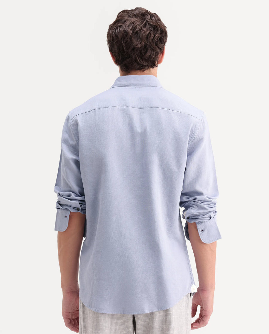 Rare Rabbit Men's Layer-Ls-Aw26 Light Purple Cotton Spread Collar Regular Plain Shirt