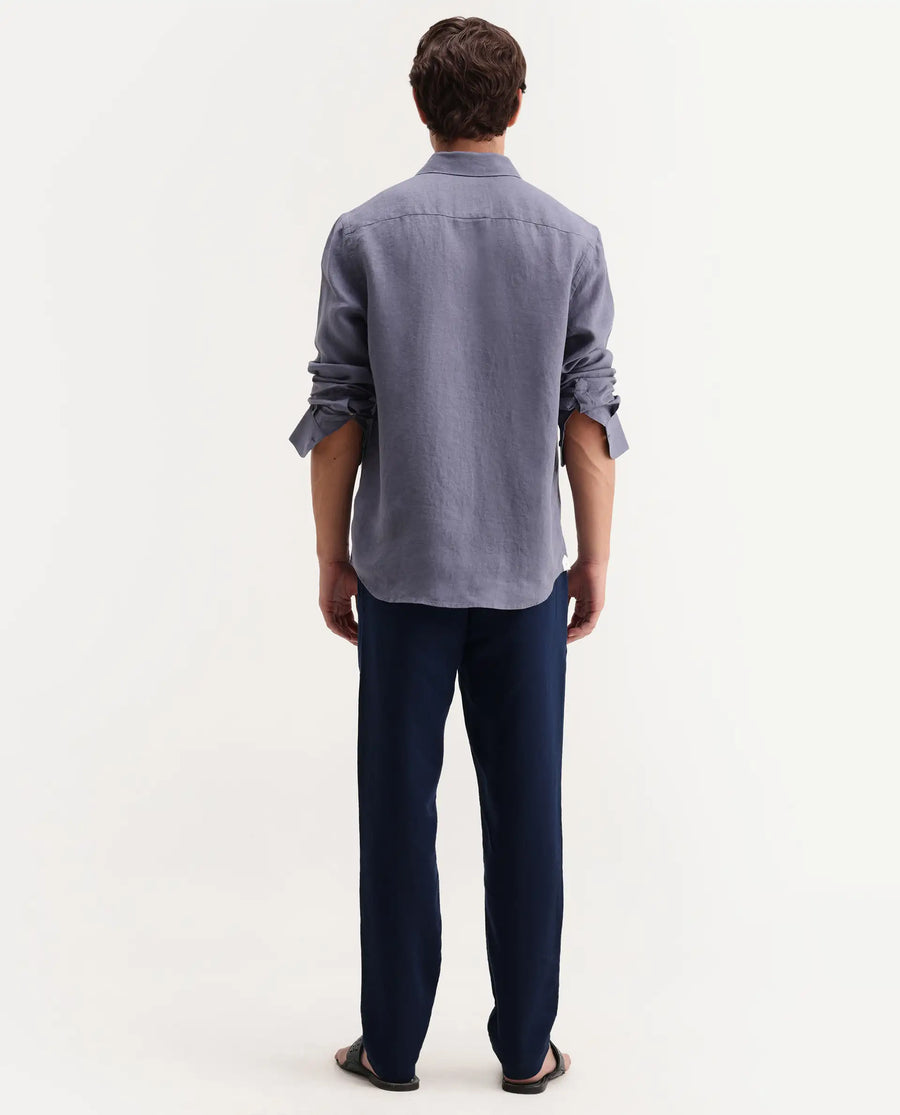 Rare Rabbit Men's Pastor-Aw26 Navy Cotton Fabric Drawstring Closure Regular Fit Plain Trouser