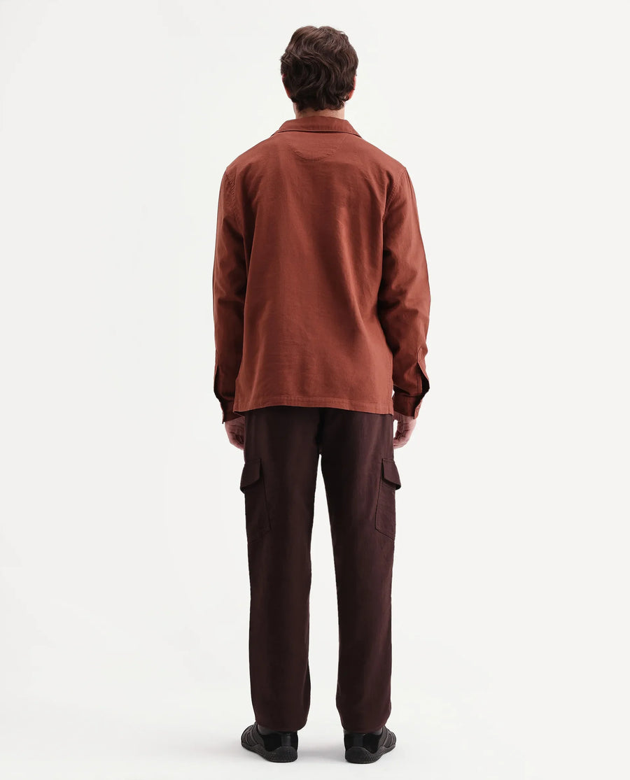 Rare Rabbit Men's Presso-Aw26 Dark Brown Cotton Fabric Regular Fit Plain Trouser