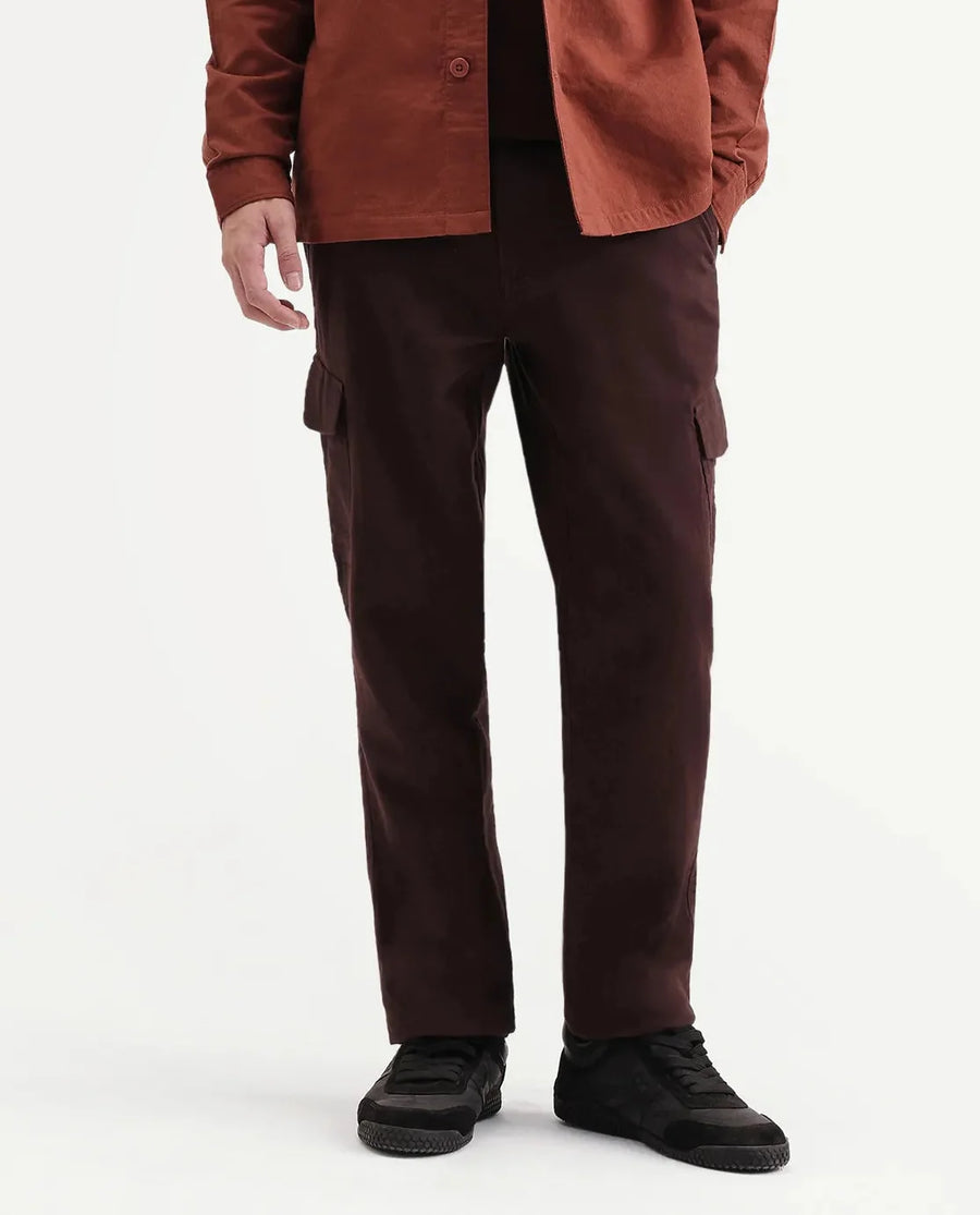 Rare Rabbit Men's Presso-Aw26 Dark Brown Cotton Fabric Regular Fit Plain Trouser