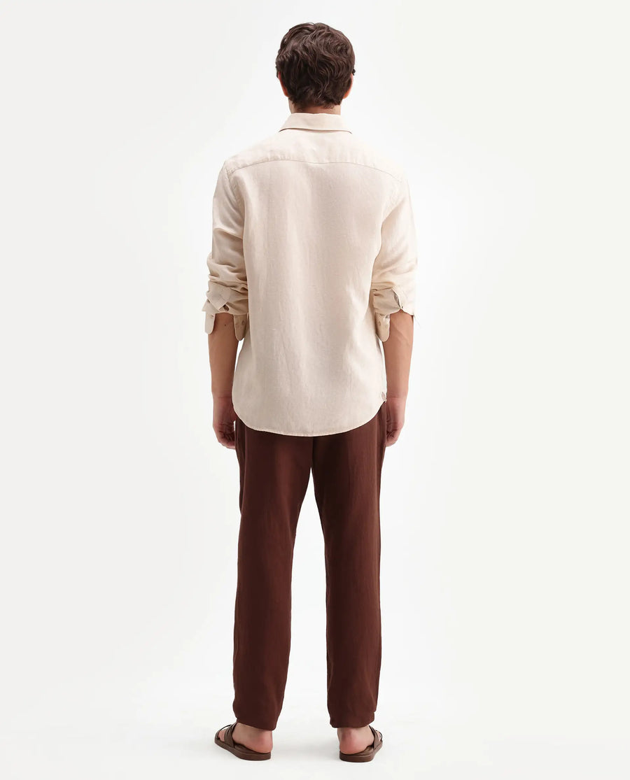 Rare Rabbit Men's Pastor-Aw26 Rust Cotton Fabric Drawstring Closure Regular Fit Plain Trouser