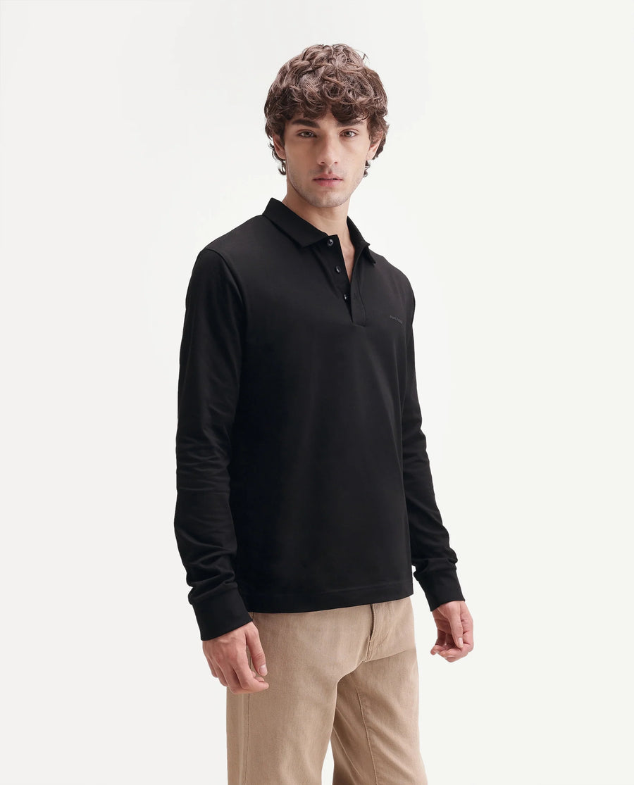 Rare Rabbit Men's Travo Black Cotton Spread Collar Regular Plain Shirt