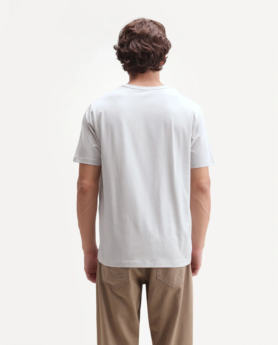 Rare Rabbit Men's Rabbit-A26 Light Grey Cotton Blend Crew Neck Regular Hd Print T-Shirt