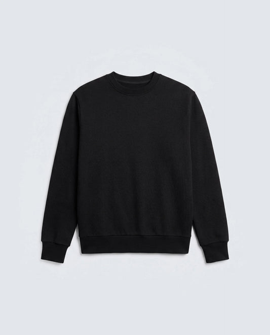 Rare Rabbit Men's Basic Rr-Corp-Harry-S Black Polyester Blend Crew Neck Regular Plain Sweatshirt
