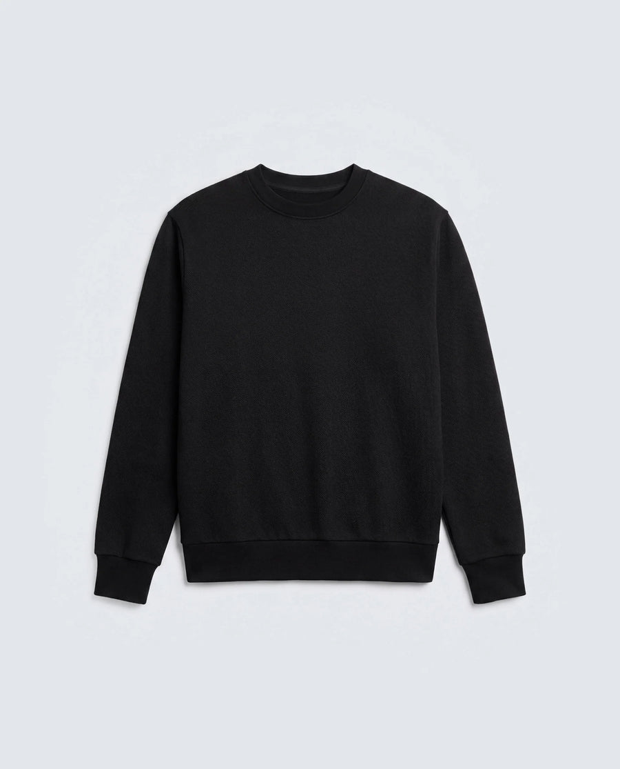 Rare Rabbit Men's Basic Rr-Corp-Harry-S Black Polyester Blend Crew Neck Regular Plain Sweatshirt