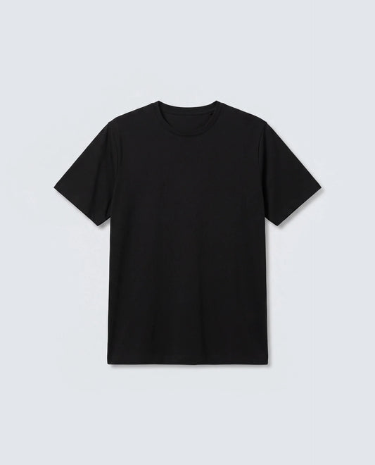 Rare Rabbit Men's Basic Rr-Corp-Arve Black Cotton Crew Neck Regular Plain T-Shirt