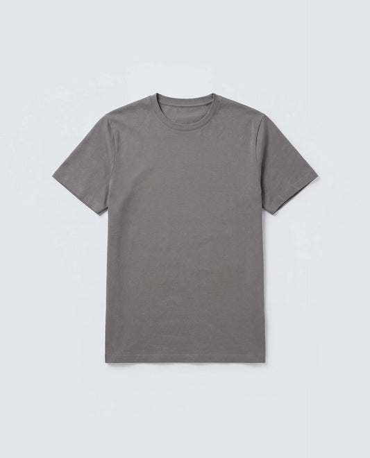 Rare Rabbit Men's Basic Rr-Corp-Arve Grey Cotton Crew Neck Regular Plain T-Shirt
