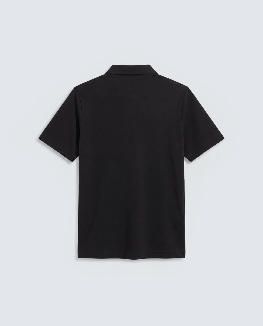 Rare Rabbit Men's Basic Rr-Corp-Cove Black Cotton Blend Spread Collar Regular Plain Polo