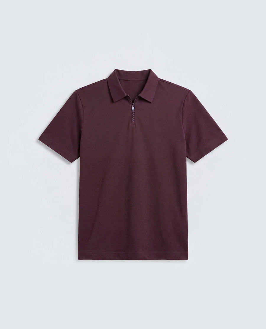 Rare Rabbit Men's Basic Rr-Corp-Cove Maroon Cotton Blend Spread Collar Regular Plain Polo