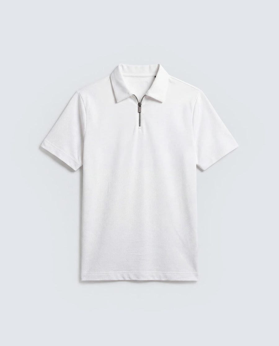 Rare Rabbit Men's Basic Rr-Corp-Cove White Cotton Blend Spread Collar Regular Plain Polo
