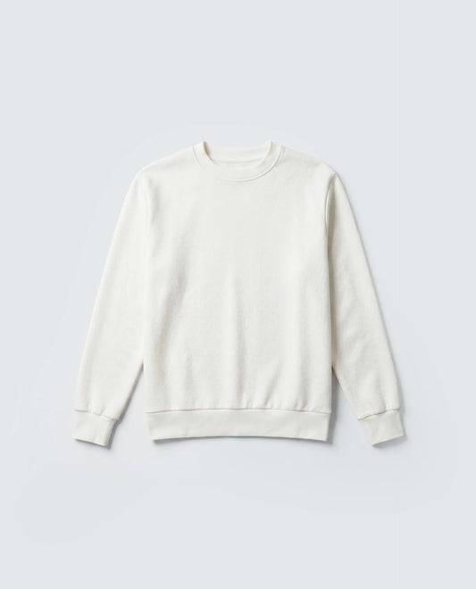 Rare Rabbit Men's Basic Rr-Corp-Harry-S Off White Polyester Blend Crew Neck Regular Plain Sweatshirt