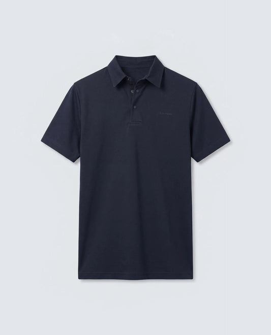 Rare Rabbit Men's Basic Rr-Corp-Mero Navy Cotton Blend Spread Collar Regular Plain Polo