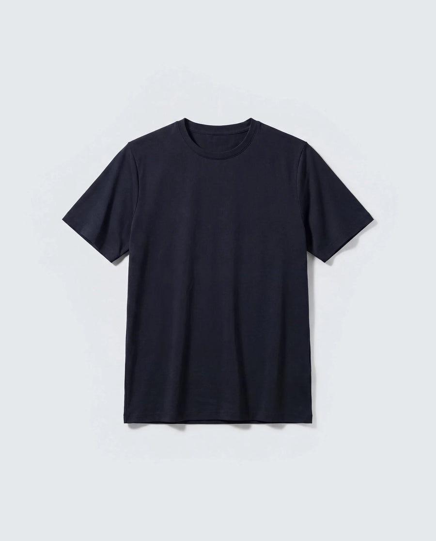 Rare Rabbit Men's Basic Rr-Corp-Rein Navy Cotton Blend Crew Neck Regular Plain T-Shirt