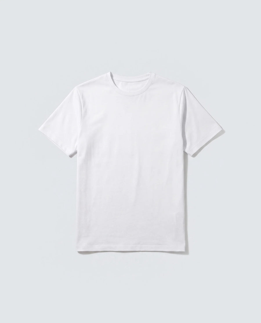 Rare Rabbit Men's Basic Rr-Corp-Rein White Cotton Blend Crew Neck Regular Plain T-Shirt