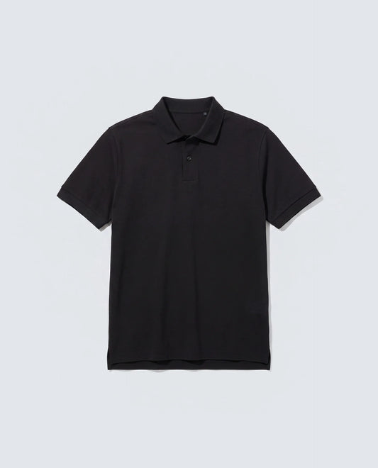 Rare Rabbit Men's Basic Rr-Corp-Tove Black Cotton Spread Collar Regular Plain Polo
