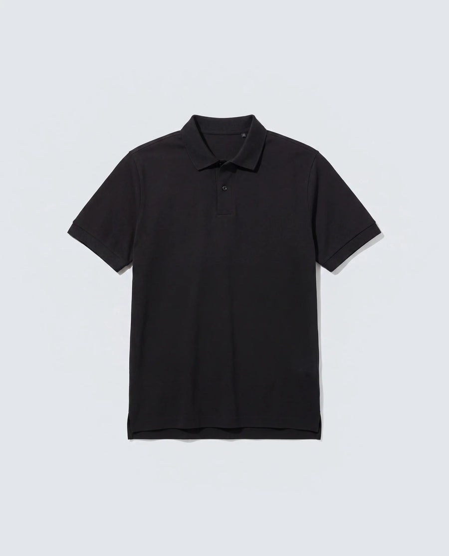 Rare Rabbit Men's Basic Rr-Corp-Tove Black Cotton Spread Collar Regular Plain Polo