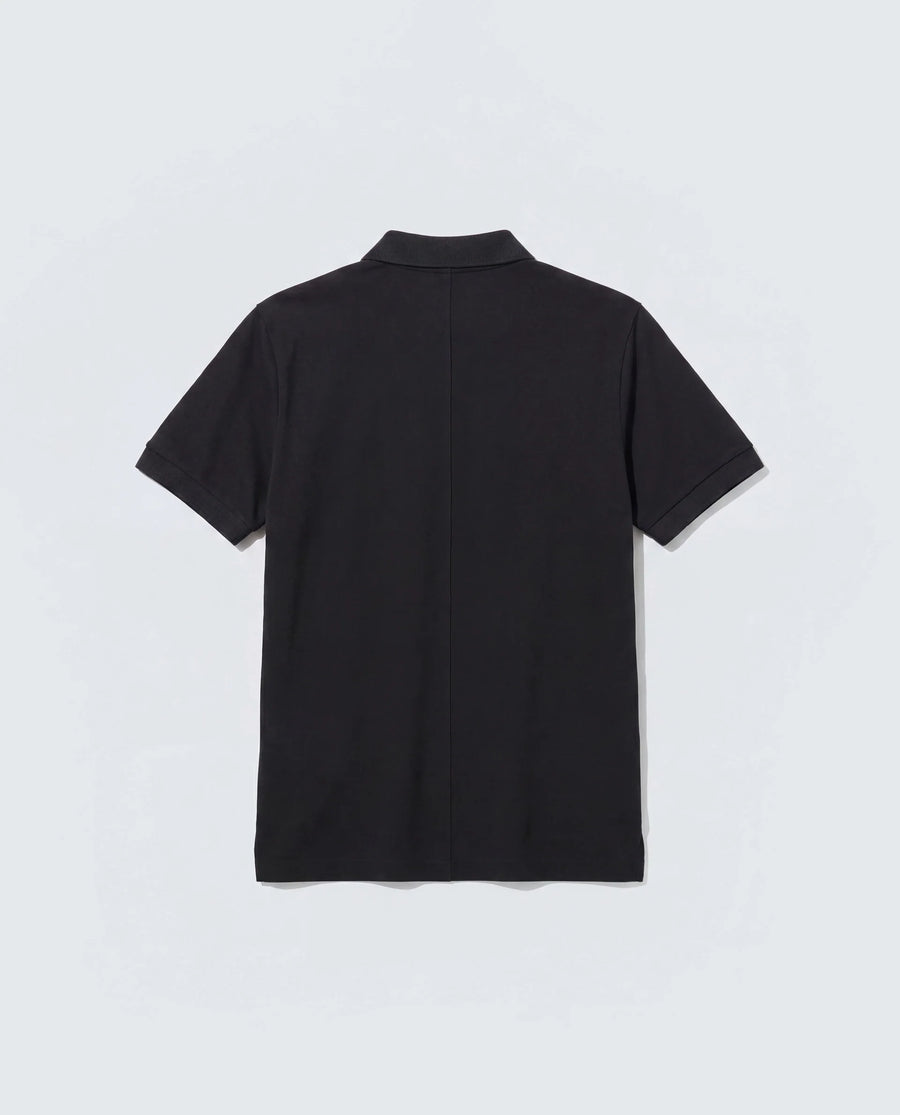 Rare Rabbit Men's Basic Rr-Corp-Tove Black Cotton Spread Collar Regular Plain Polo
