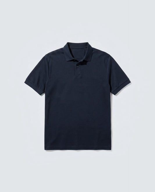 Rare Rabbit Men's Basic Rr-Corp-Tove Navy Cotton Spread Collar Regular Plain Polo
