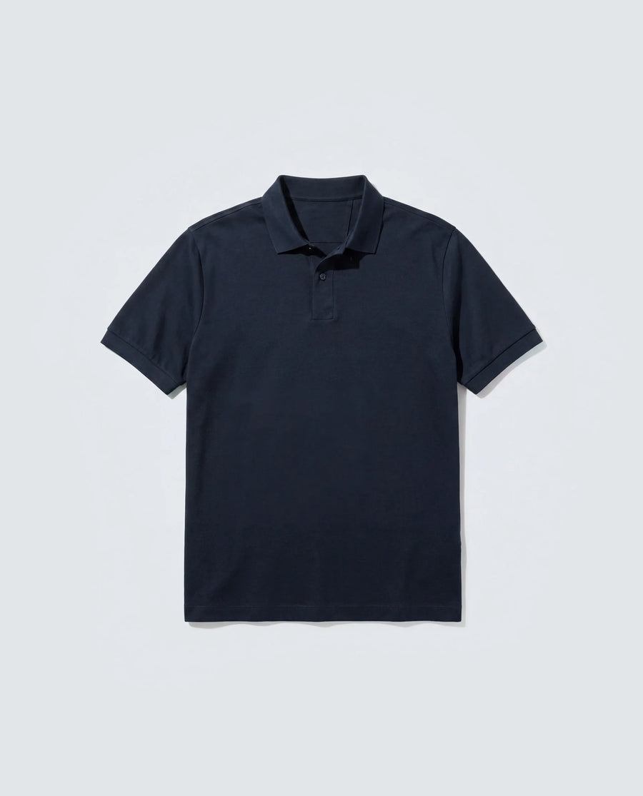 Rare Rabbit Men's Basic Rr-Corp-Tove Navy Cotton Spread Collar Regular Plain Polo