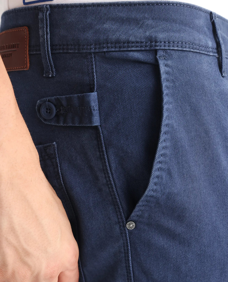 Rare Rabbit Men's Ruiz Blue Cotton Plain Hawk Slim Fit Jeans