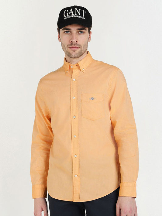 GANT Men Relaxed Fit Solid Button-Down Collar Pure Cotton Poplin Casual Shirt