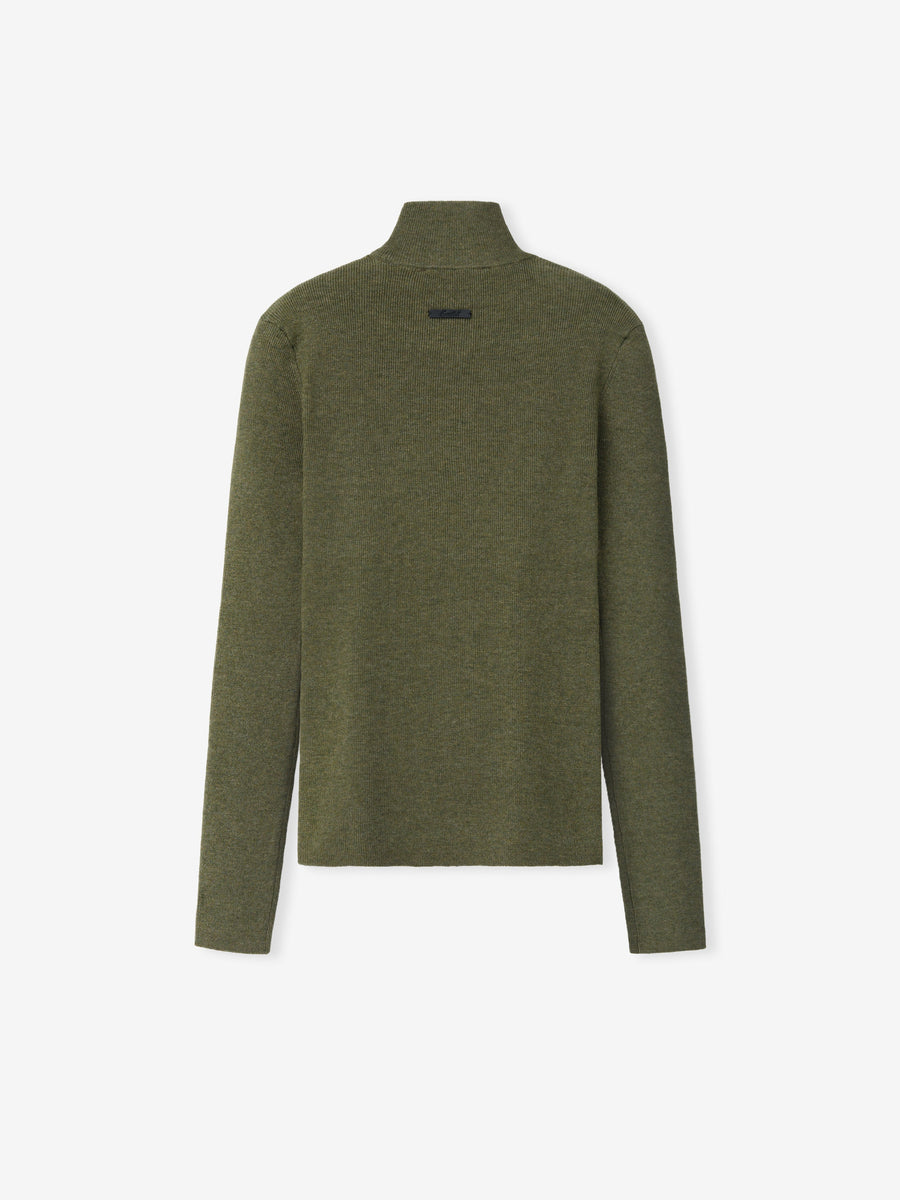 Womens Rib Knit Zip Up Jacket
