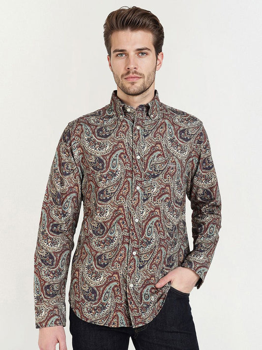 GANT Men Relaxed Fit Ethnic Motifs Printed Button-Down Collar Pure Cotton Casual Shirt