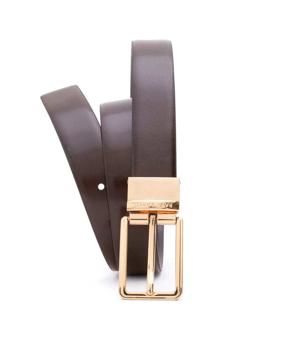 Rare Rabbit Men's Saint Brown Belt Leather