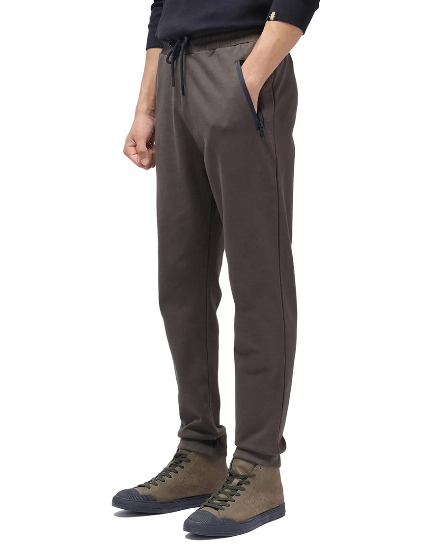 Rare Rabbit Men's Shawn Olive Cotton Plain Regular Fit Joggers