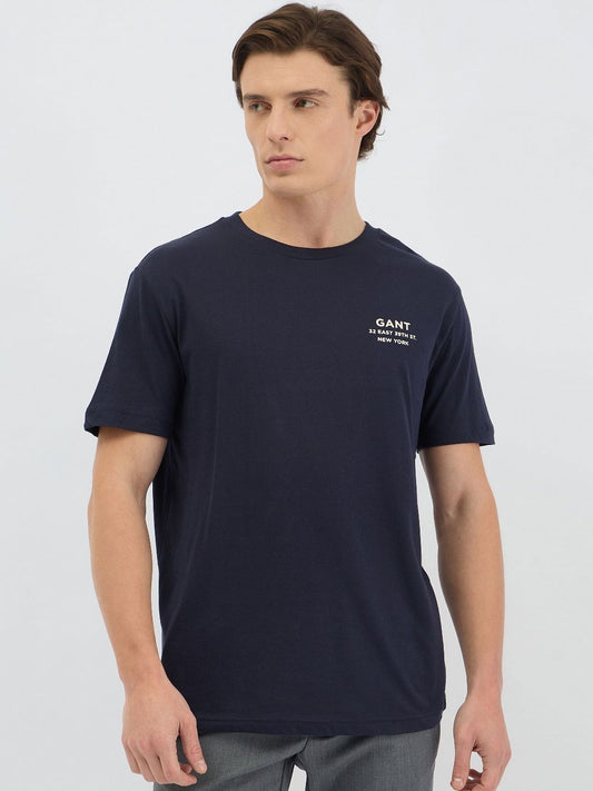 GANT Men Typography Printed Round Neck Cotton T-shirt