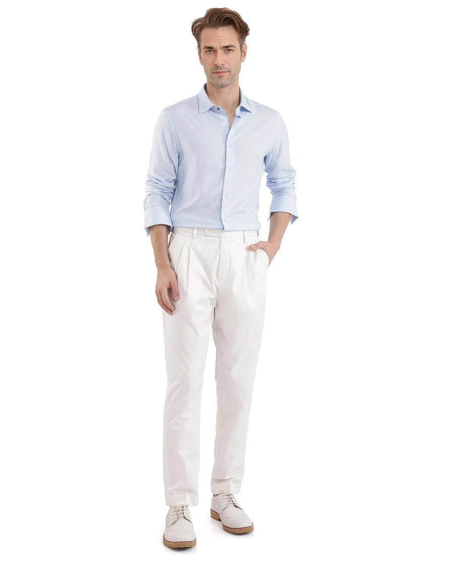 Rare Rabbit Men's Sleek Dusky Blue Viscose Plain Regular Fit Full Sleeve Collared Shirt