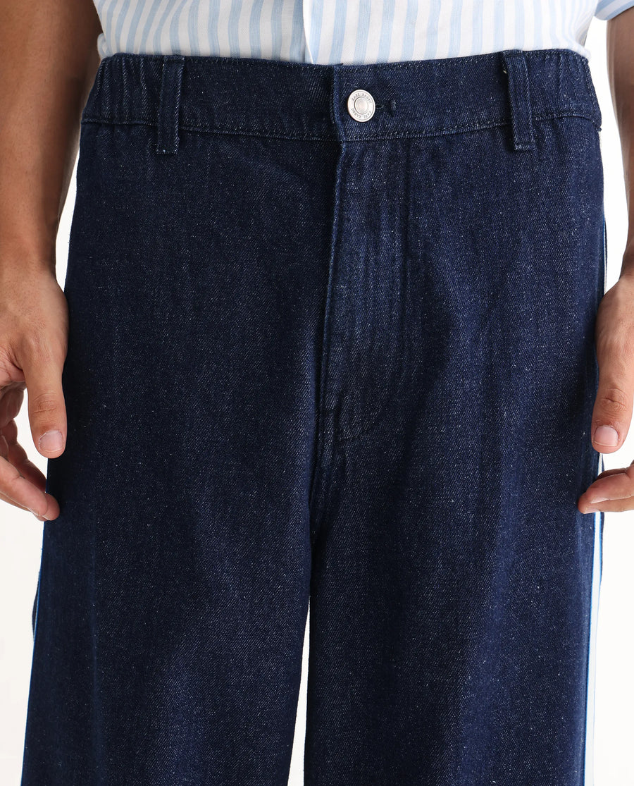 Rare Rabbit Men's Cotton Plain Baggy Fit Jeans