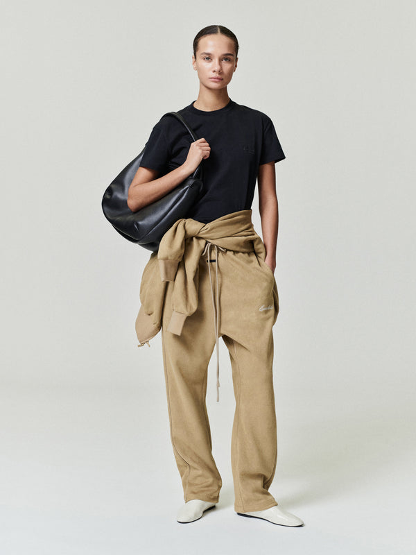 Womens Suede Fleece Signature Relaxed Pant