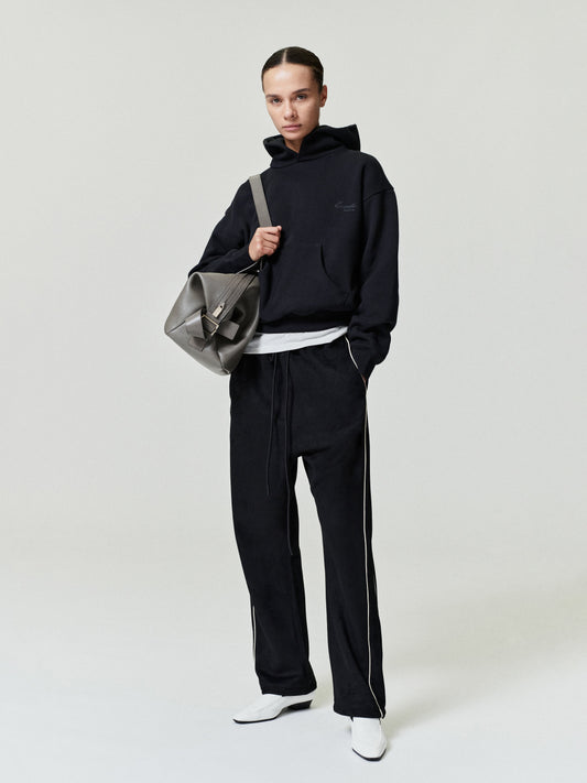 Womens Suede Fleece Signature Relaxed Pant