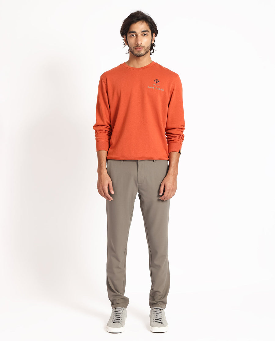 Rare Rabbit Men's Cerdon Rust Cotton Graphic Print Regular Fit Full Sleeve Crew Neck Sweatshirt