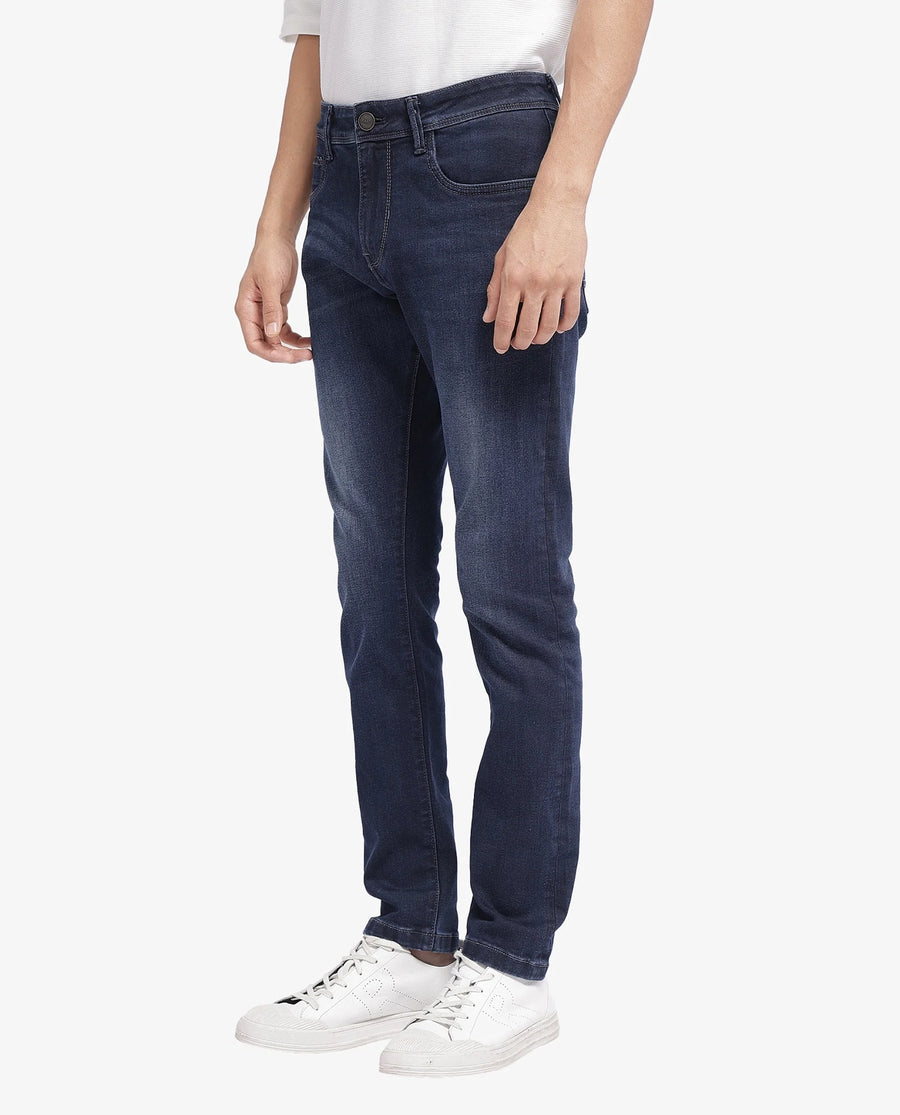 Rare Rabbit Men's Cotton Blend Plain Hawk Slim Fit Jeans