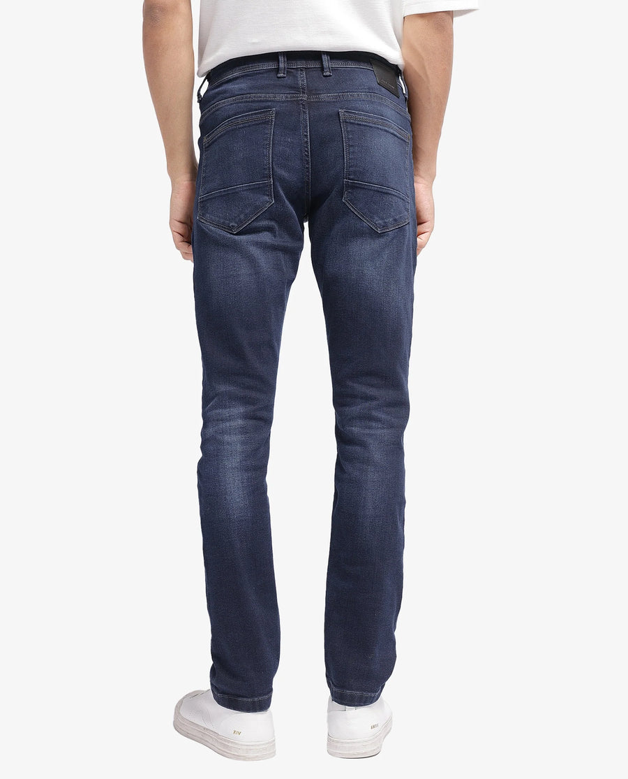 Rare Rabbit Men's Cotton Blend Plain Hawk Slim Fit Jeans