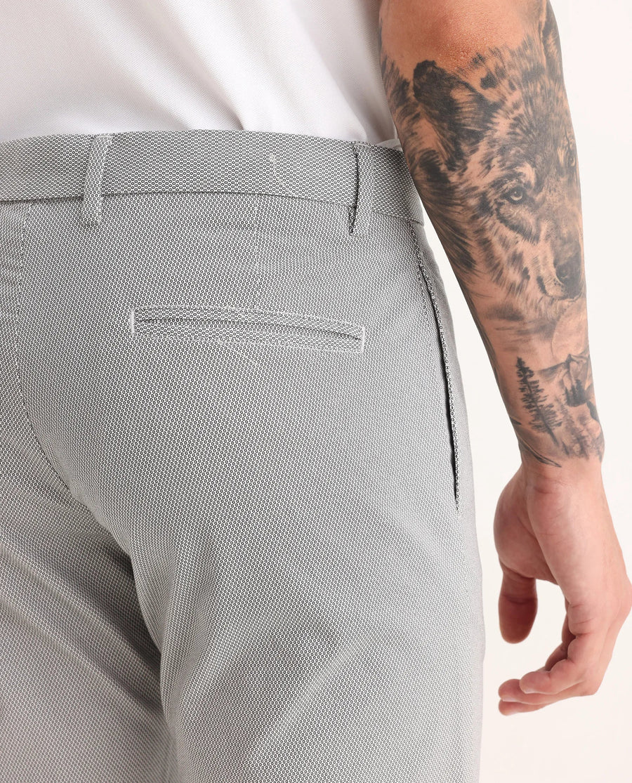 Rare Rabbit Men's Swamp Light Grey Cotton Textured Regular Fit Trouser