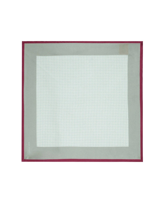 Rare Rabbit Men's Cann Off White Silk Fabric Houndstooth Print Pocket Square