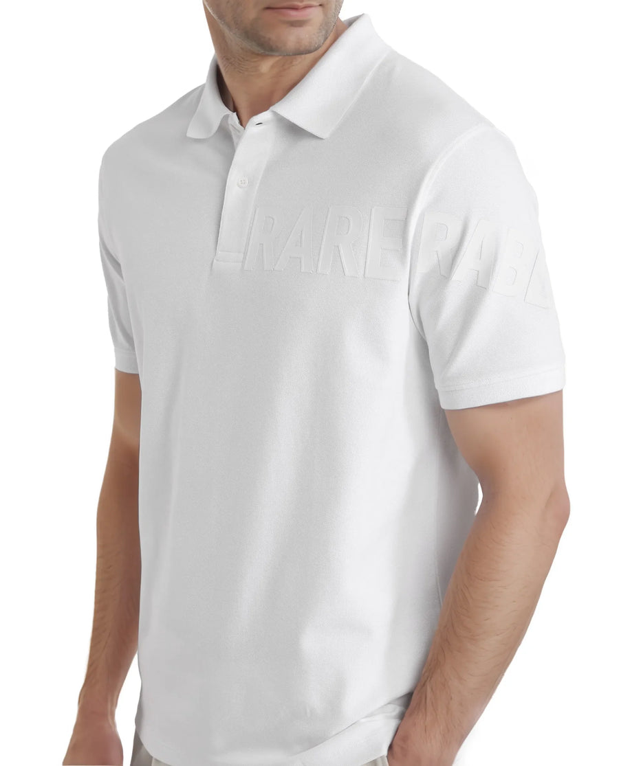 Rare Rabbit Men's Taro White Cotton Plain Regular Fit Half Sleeve Polo