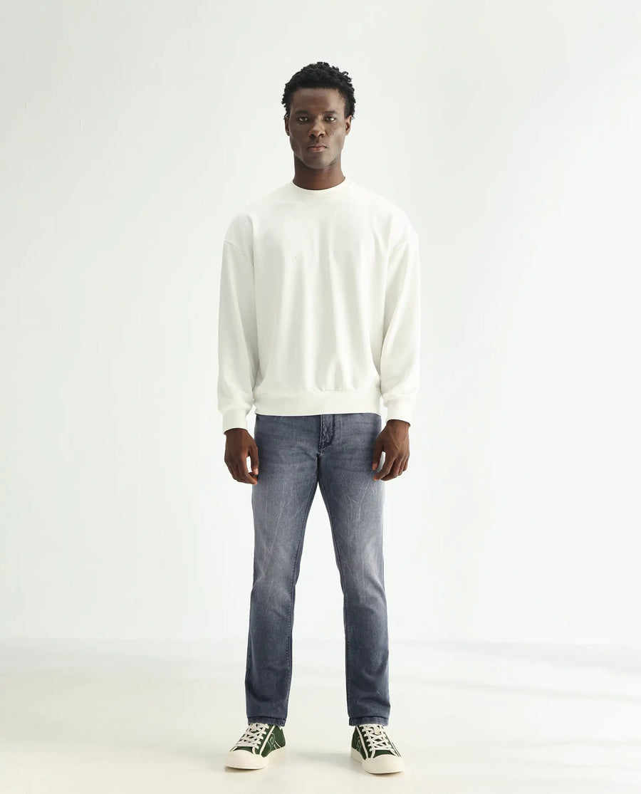 Rare Rabbit Men's Ter Navy Cotton Plain Hawk Slim Fit Jeans